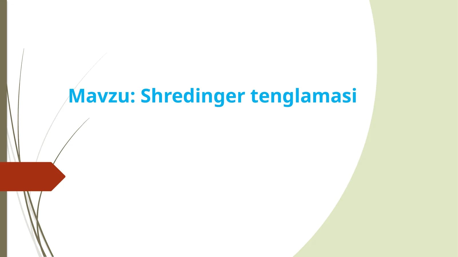 Shredingertenglamasi