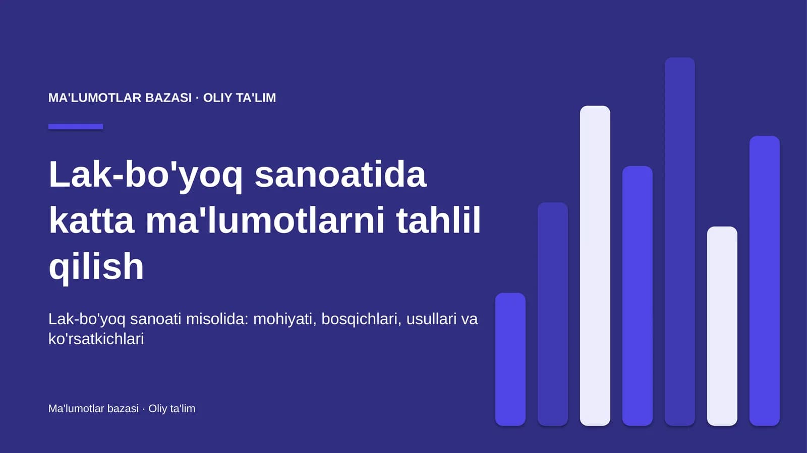 Lak-bo'yoq sanoatida katta ma'lumotlarni tahlil qilish