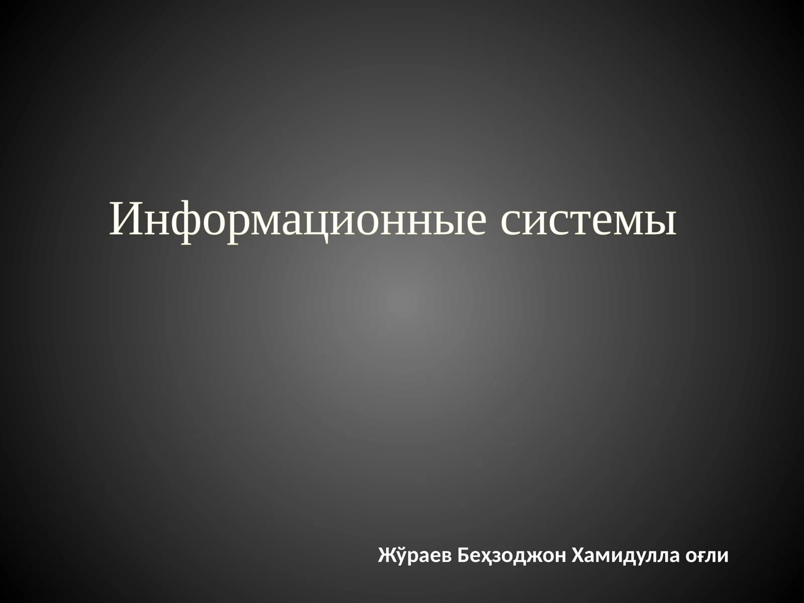 Информационные системы