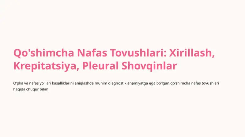 Qo'shimcha Nafas Tovushlari