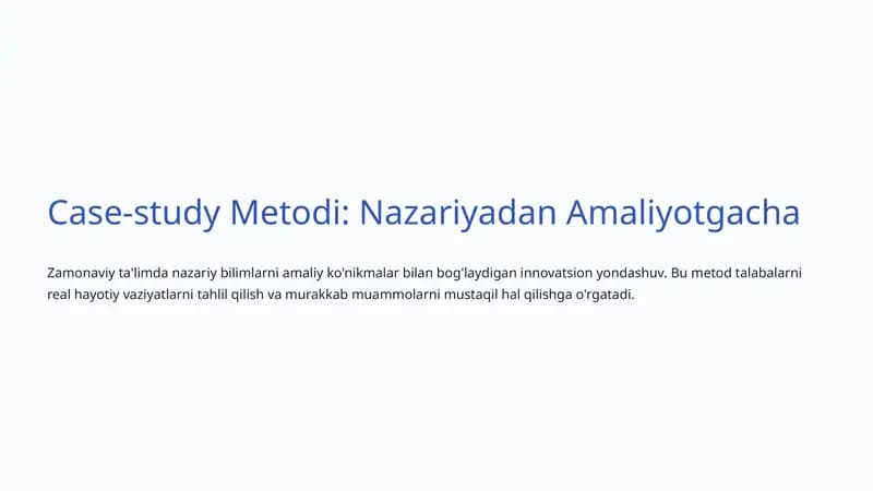 Case-study Metodi