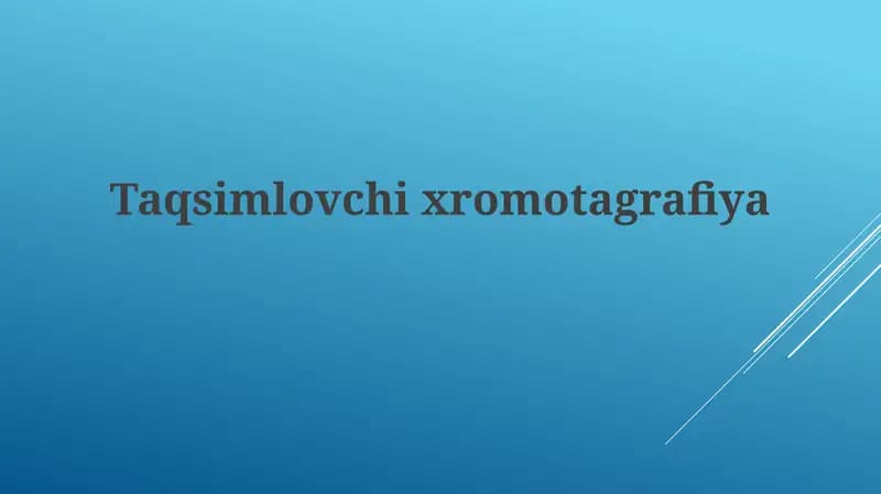 Taqsimlovchi xromatografiya