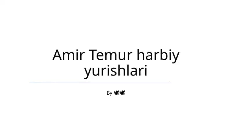 Amir Temur harbiy yurishlari