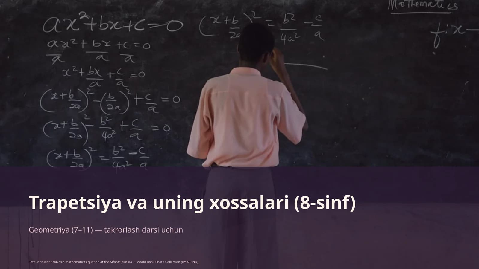 Trapetsiya va uning xossalari (8-sinf)
