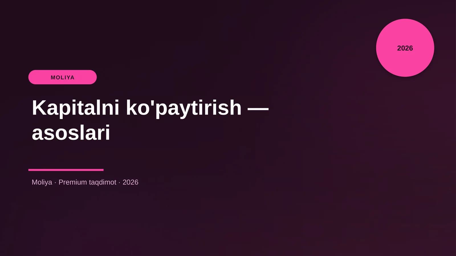 Kapitalni ko'paytirish — asoslari