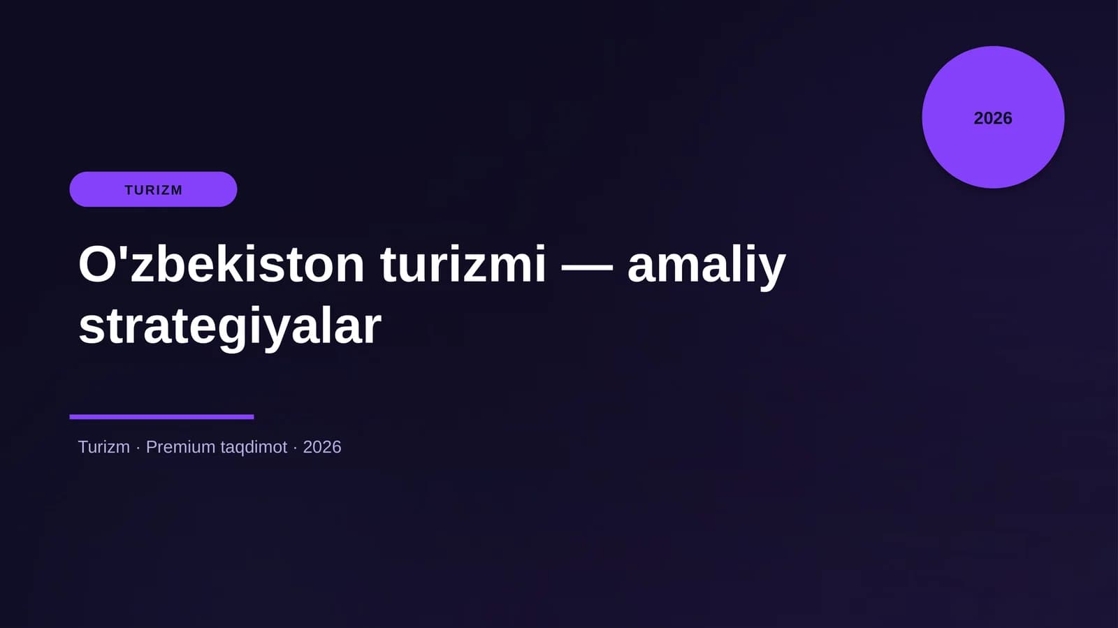 O'zbekiston turizmi — amaliy strategiyalar