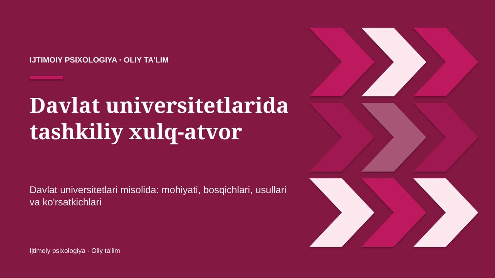 Davlat universitetlarida tashkiliy xulq-atvor