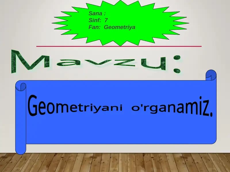Geometriyani o'rganamiz