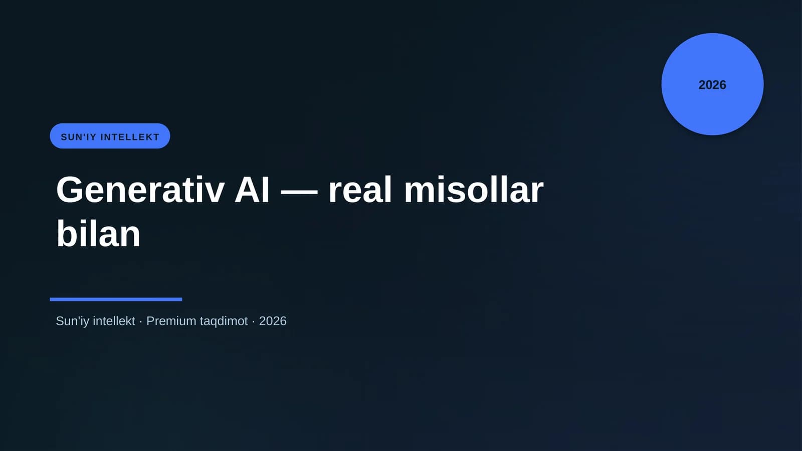 Generativ AI — real misollar bilan