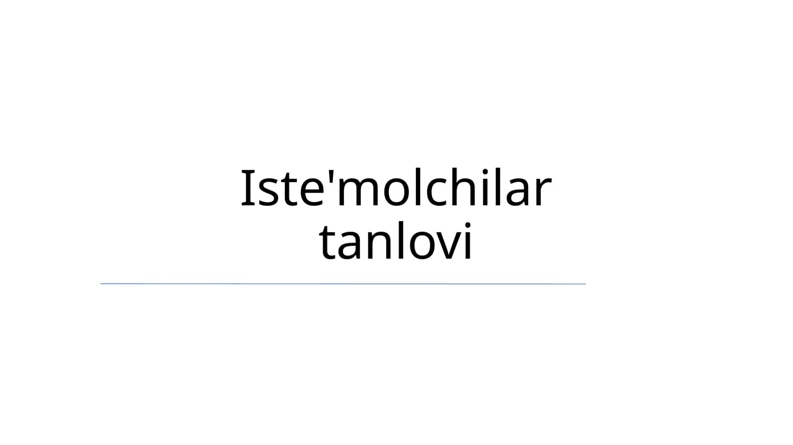 Iste'molchilar tanlovi