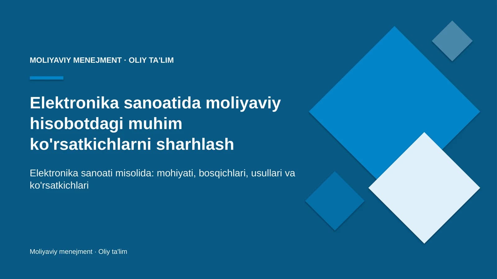elektronika sanoatida moliyaviy hisobotdagi muhim ko'rsatkichlarni sharhlash 6144