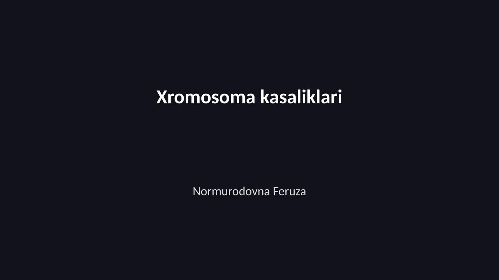 Xromosoma kasaliklari