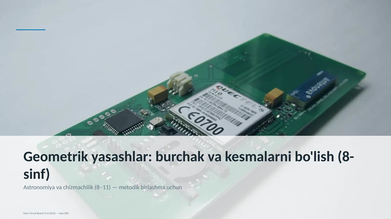 Geometrik yasashlar: burchak va kesmalarni bo'lish (8-sinf)