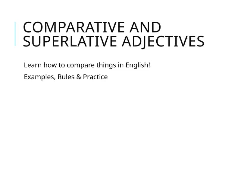 Taqqoslashuvi va Superlative sifatlar