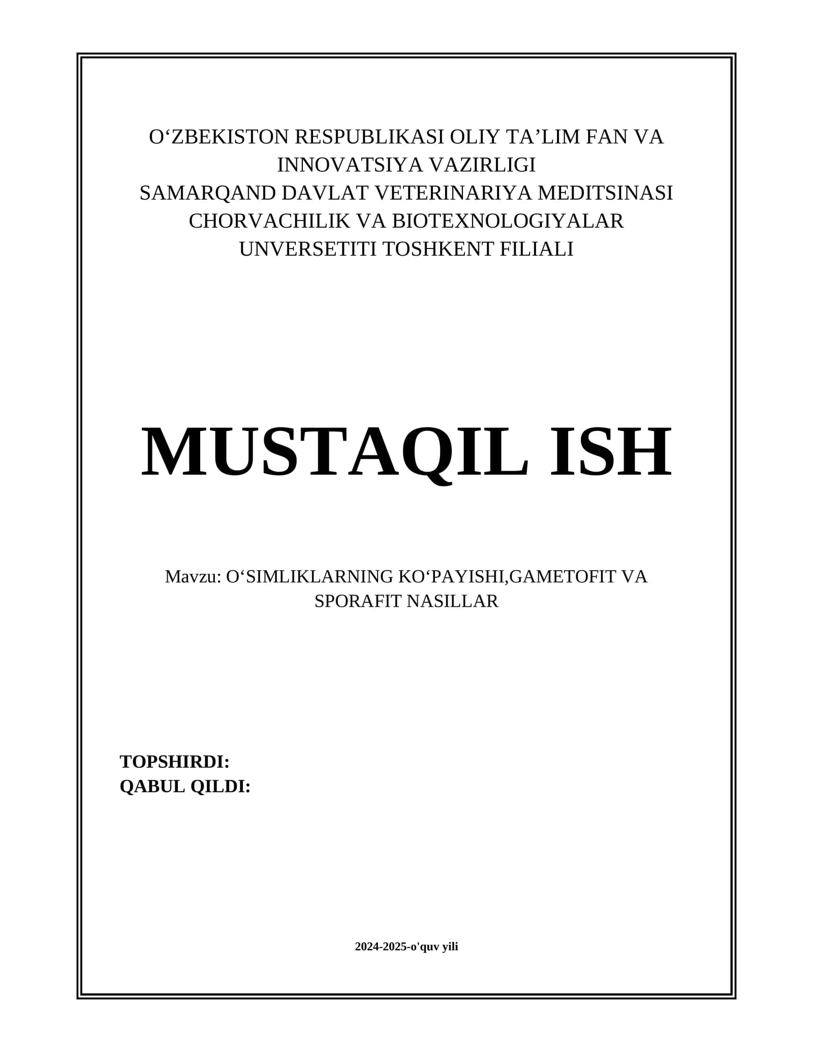 O‘simliklarning Ko‘payishi
