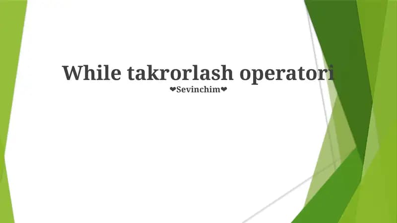 While takrorlash operatori