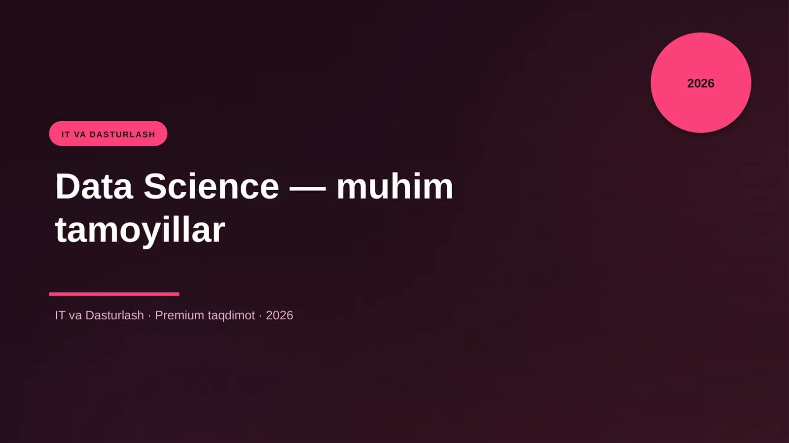 Data Science — muhim tamoyillar