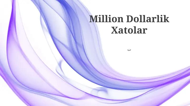 Million Dollarlik Xatolar