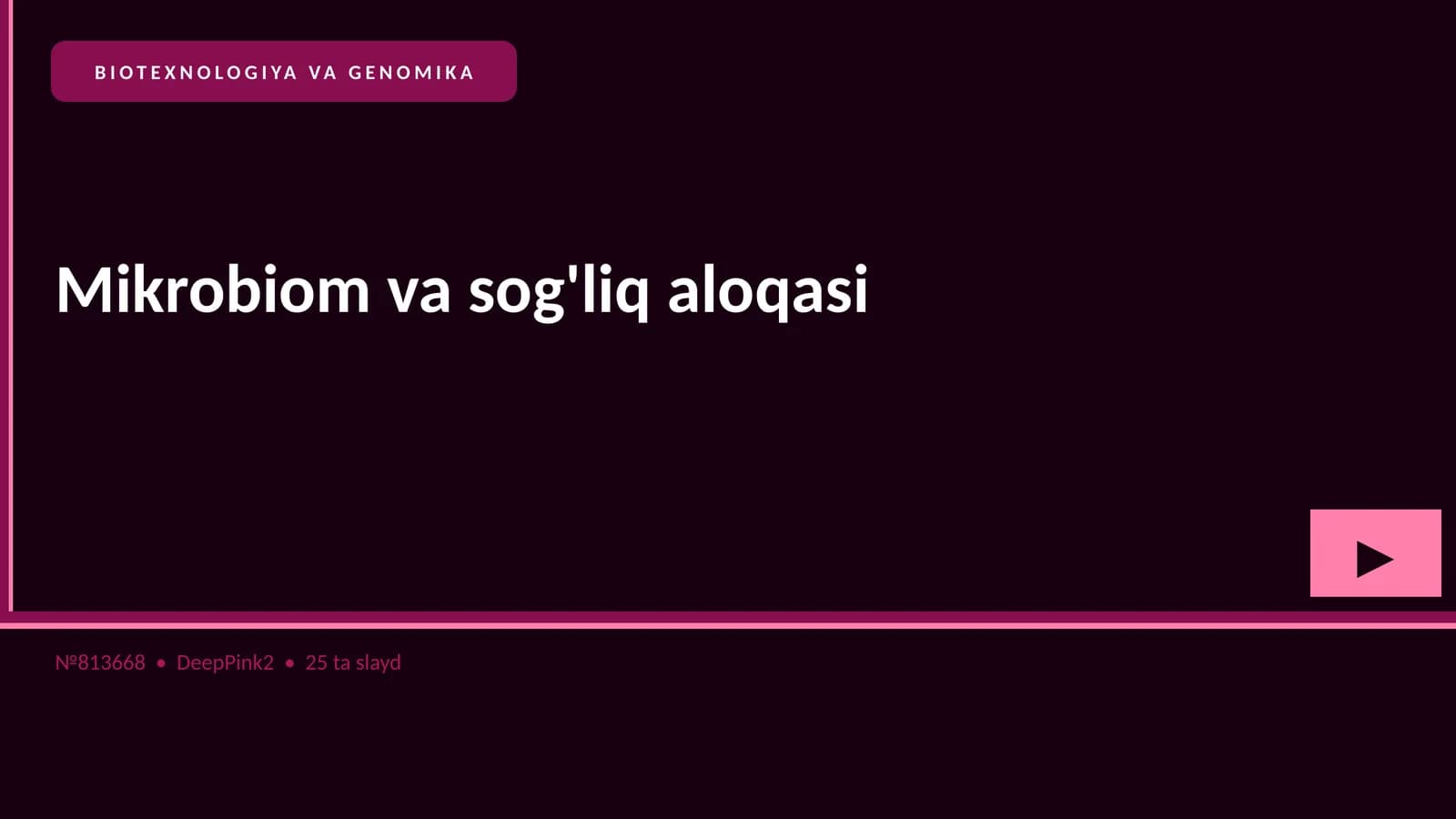 BIOTEXNOLOGIYA VA GENOMIKA