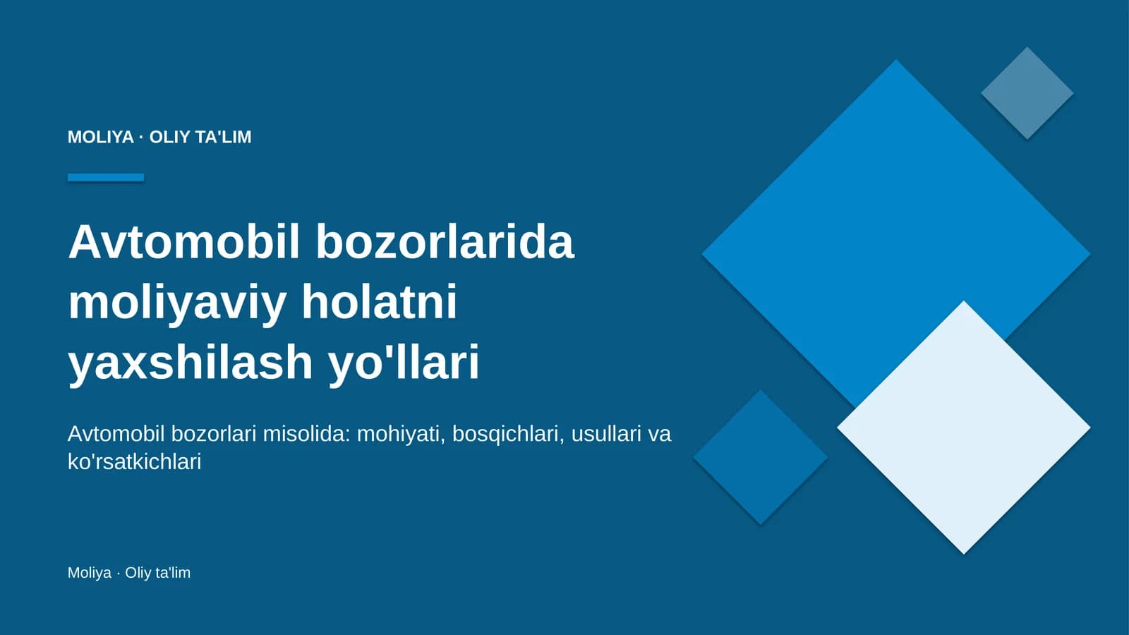 avtomobil bozorlarida moliyaviy holatni yaxshilash yo'llari 1764
