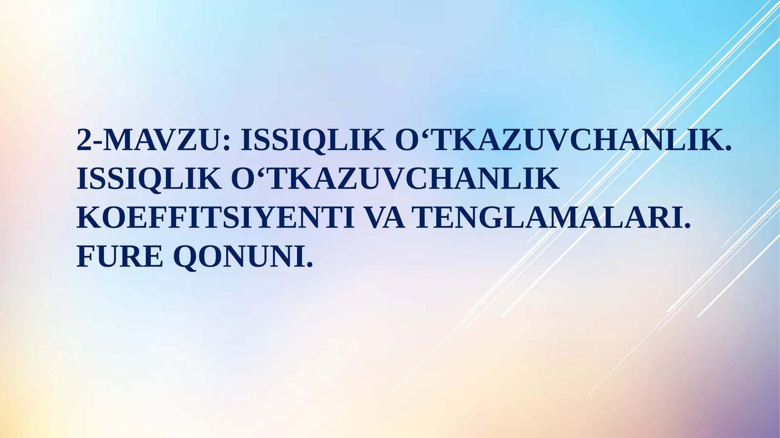 Issiqliko‘tkazuvchanlik