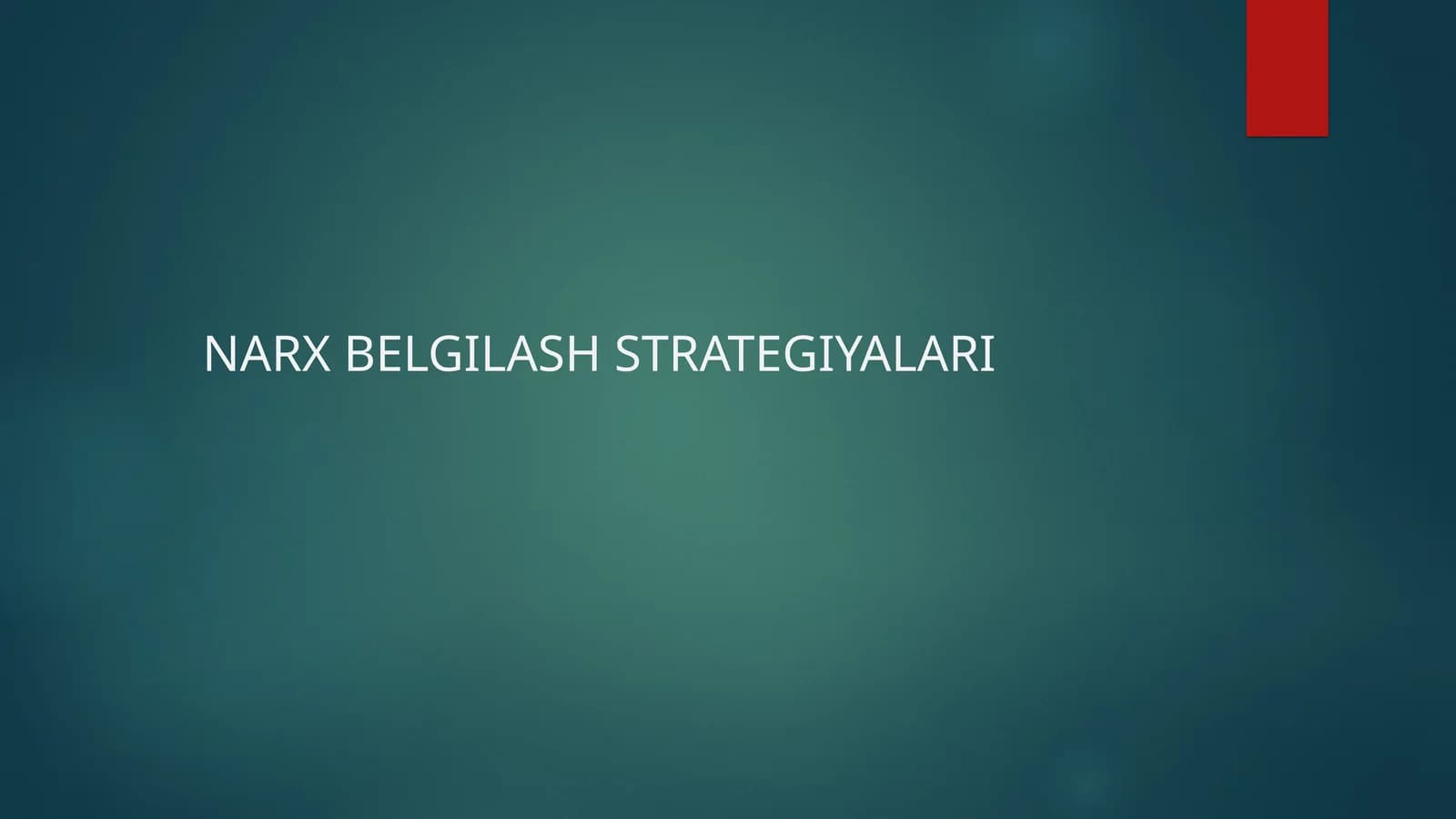 Narx belgilash strategiyalari