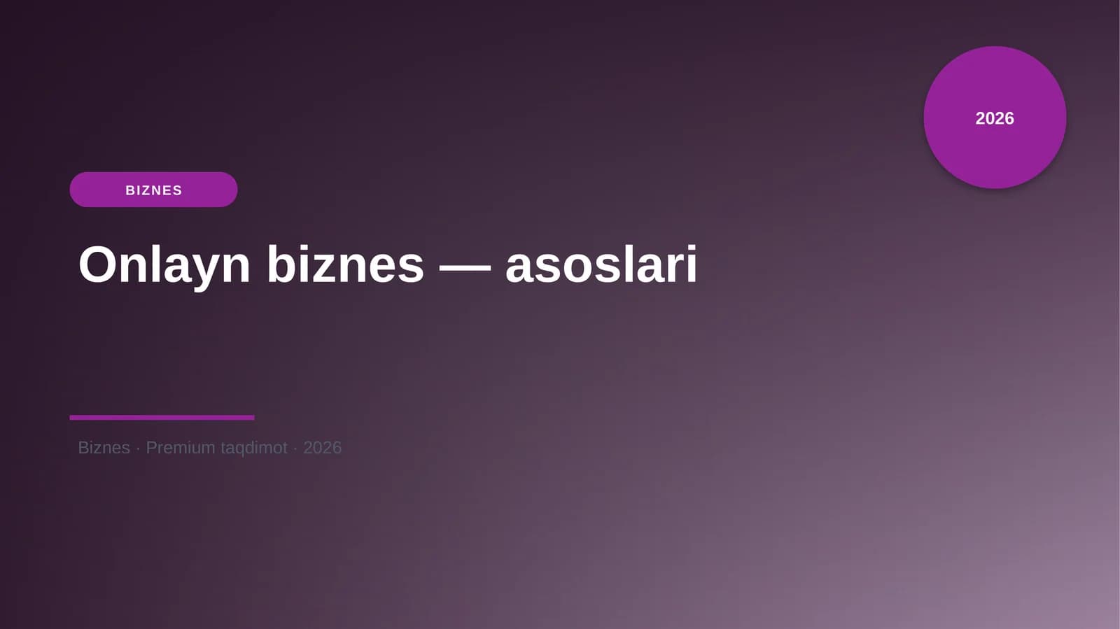 Onlayn biznes — asoslari