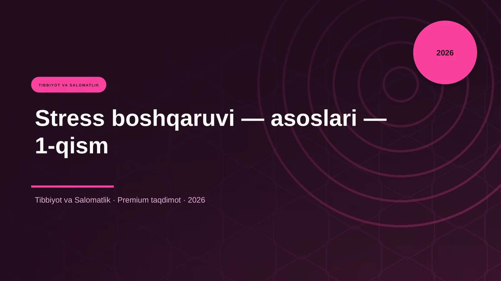 Stress boshqaruvi — asoslari — 1-qism