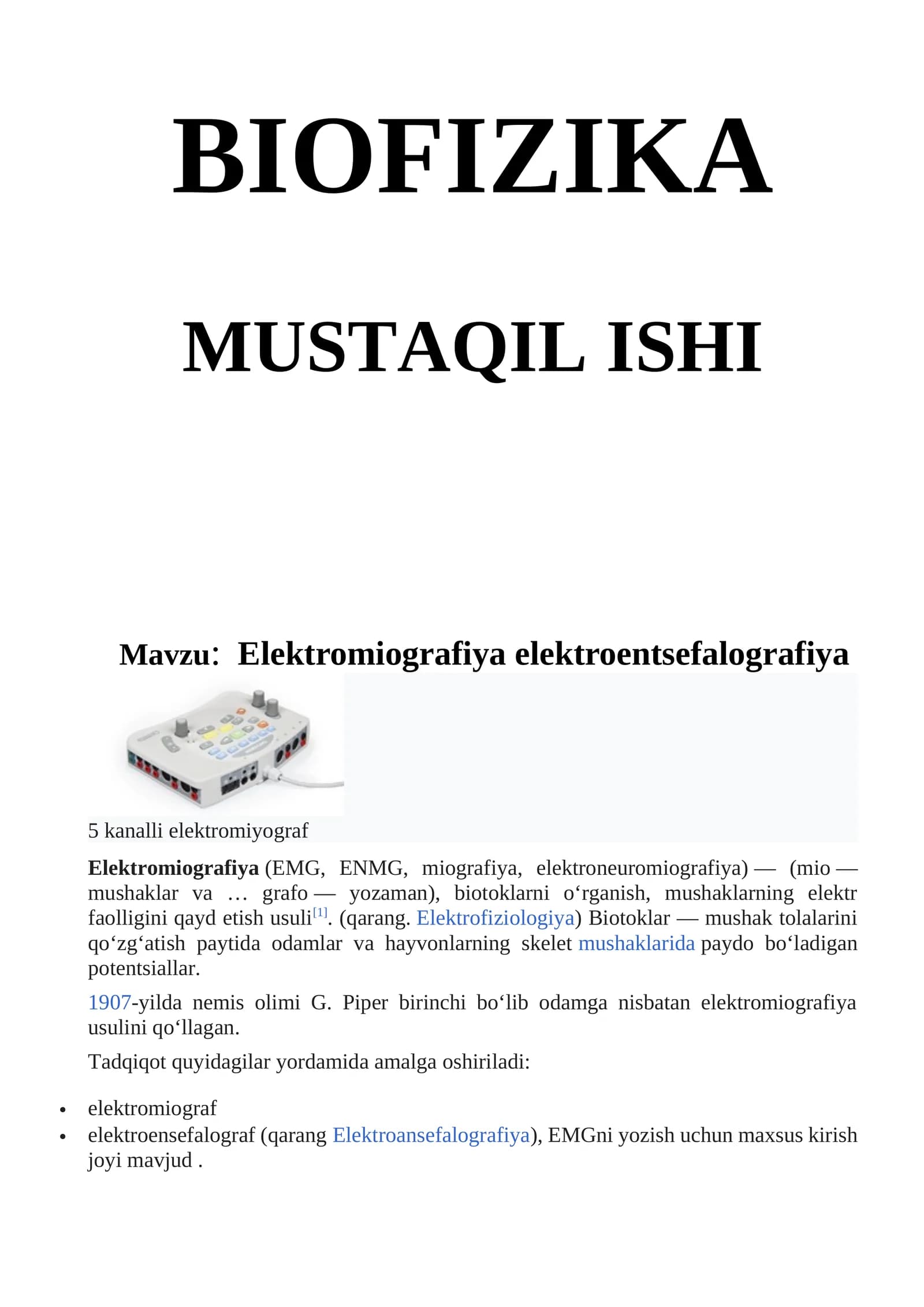 Elektromiografiya elektroentsefalografiya