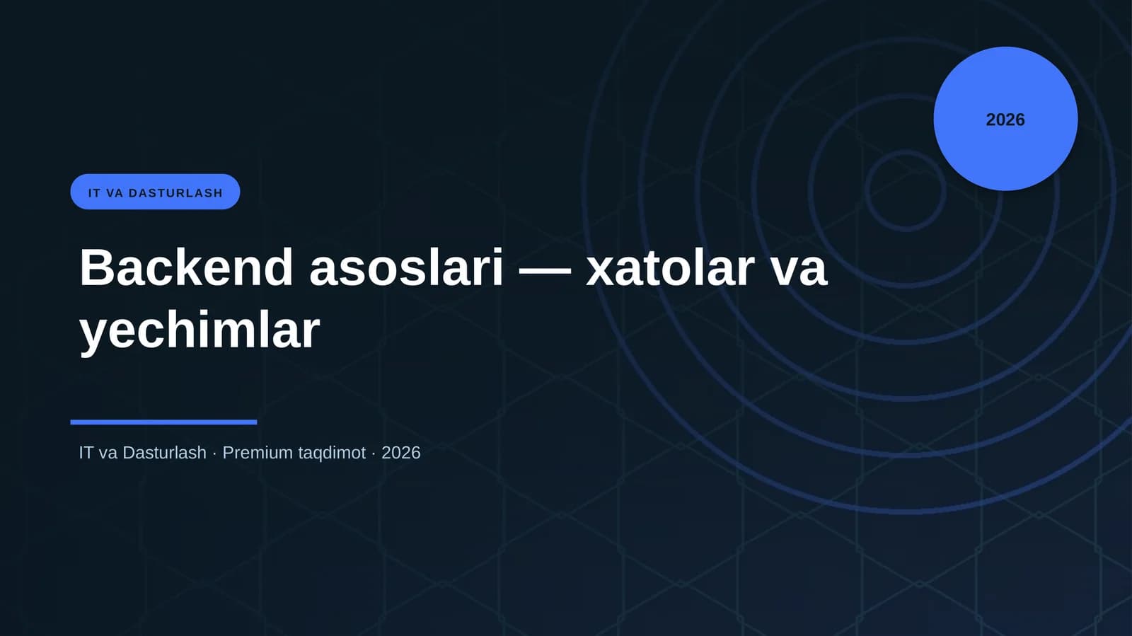 Backend asoslari — xatolar va yechimlar
