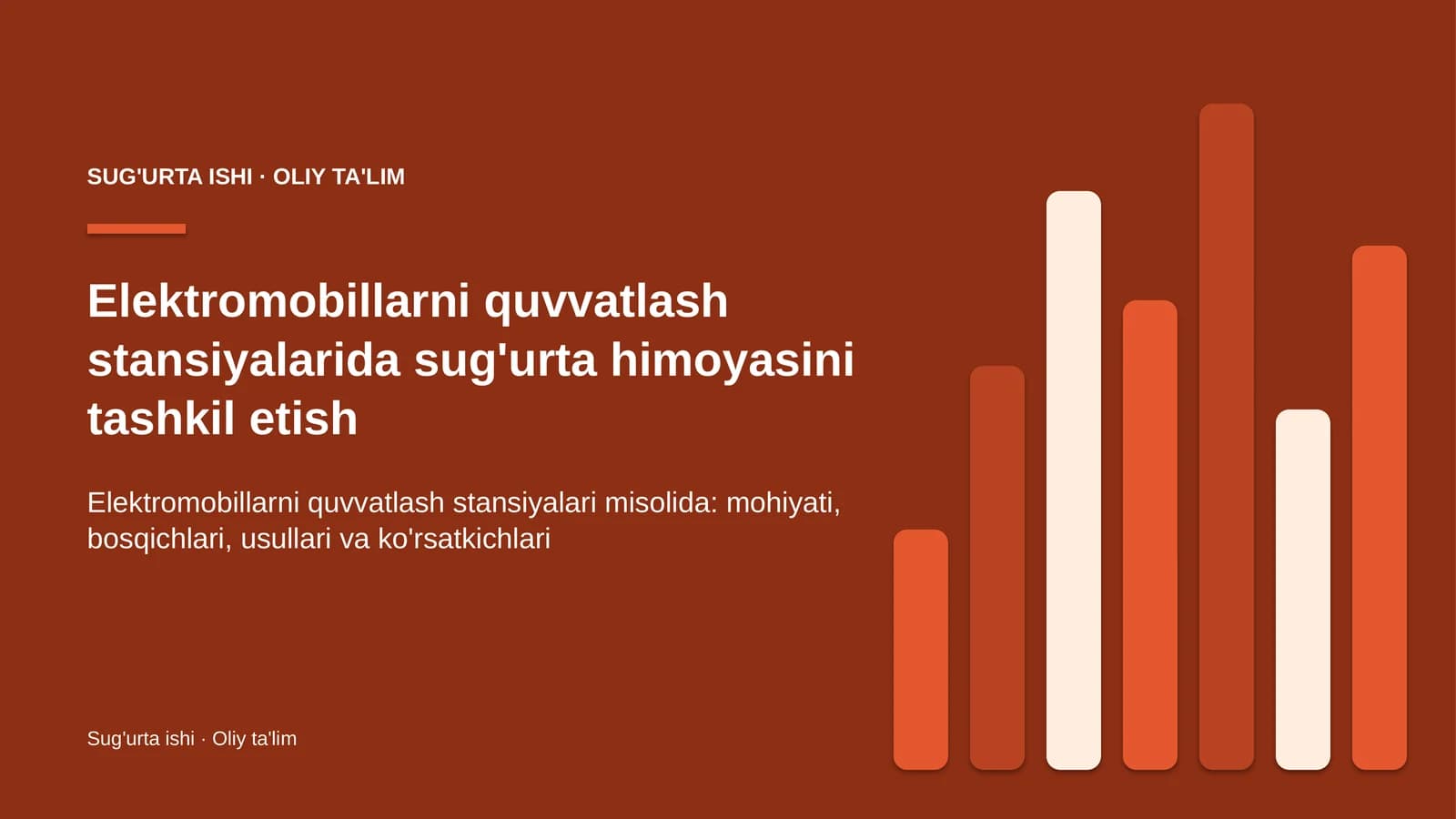 Elektromobillarni quvvatlash stansiyalarida sug'urta himoyasini tashkil etish