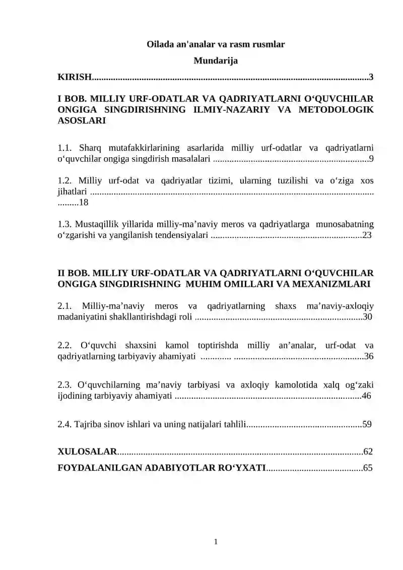 Oilada an'analar va rasm rusmlar