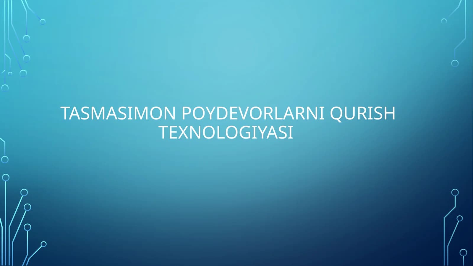 Tasmasimon poydevorlarni qurish texnologiyasi
