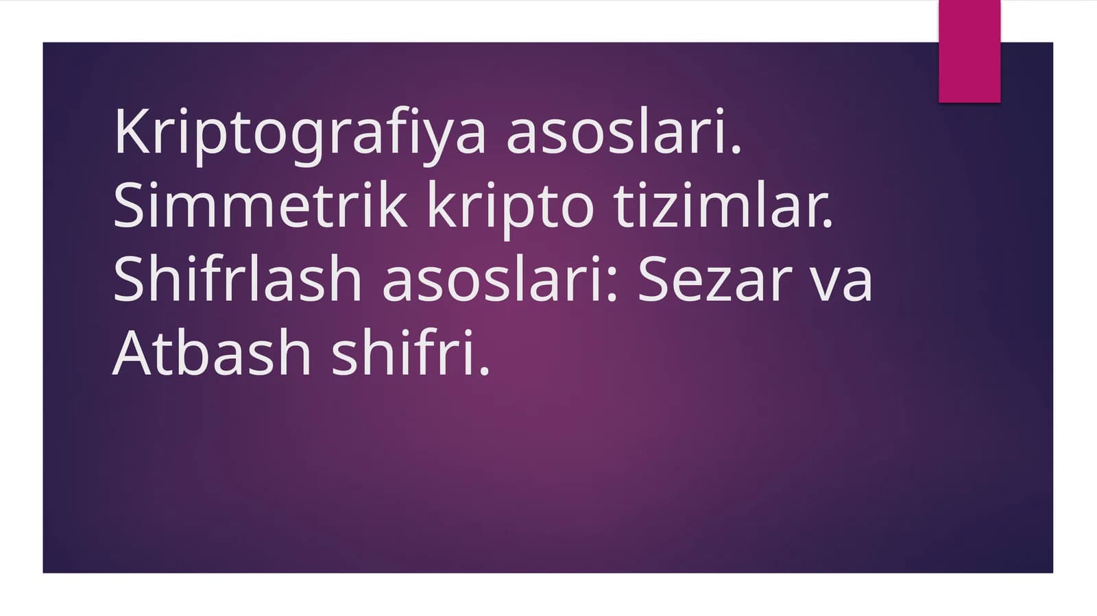 Kriptografiya asoslari