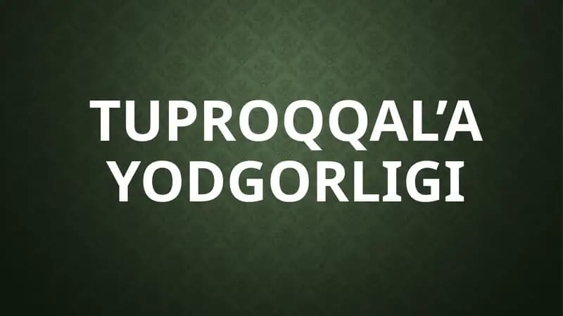 Tuproqqal’a yodgorligi