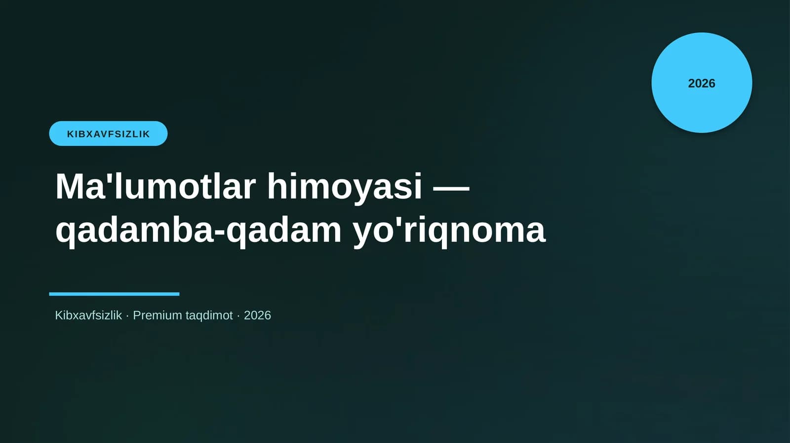 Ma'lumotlar himoyasi — qadamba-qadam yo'riqnoma