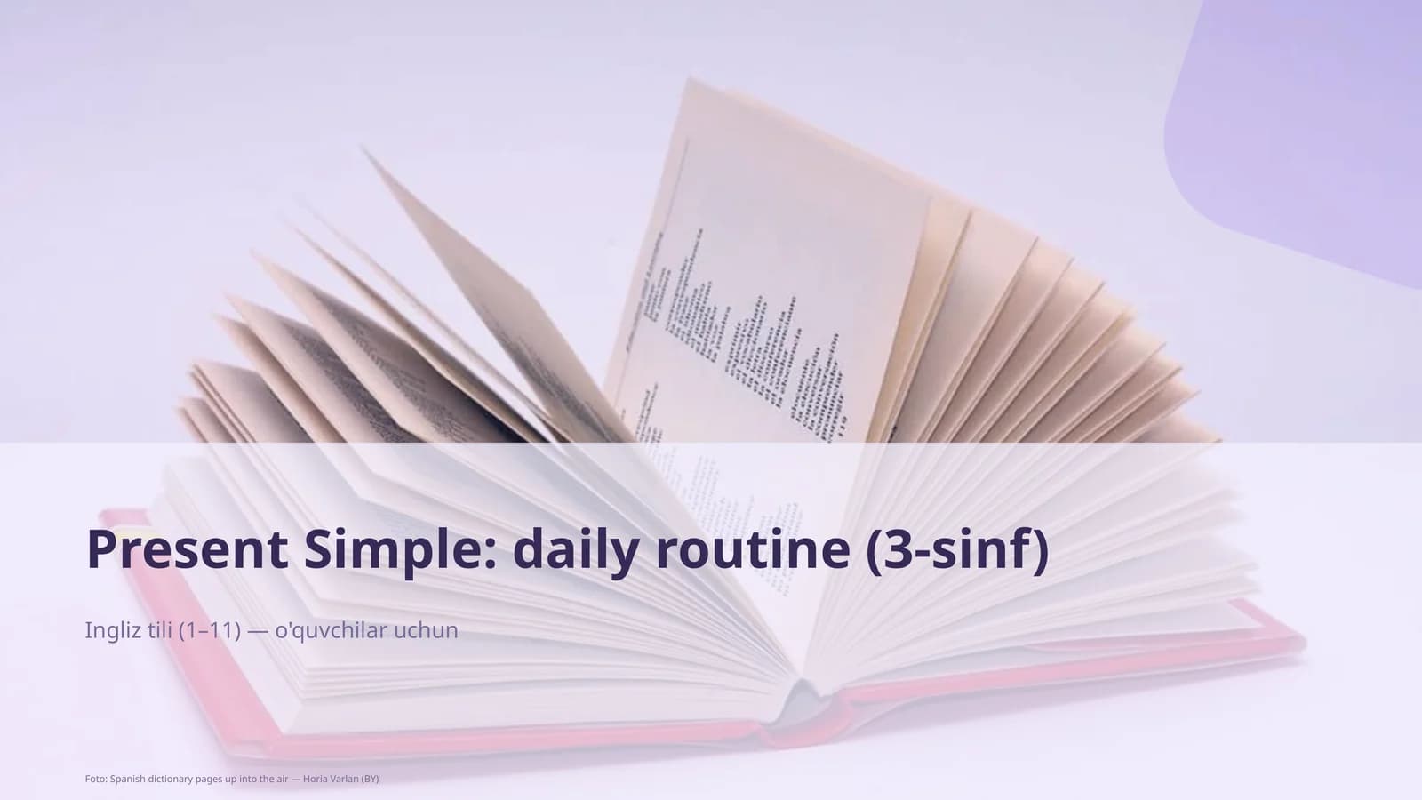 Present Simple: daily routine (3-sinf)