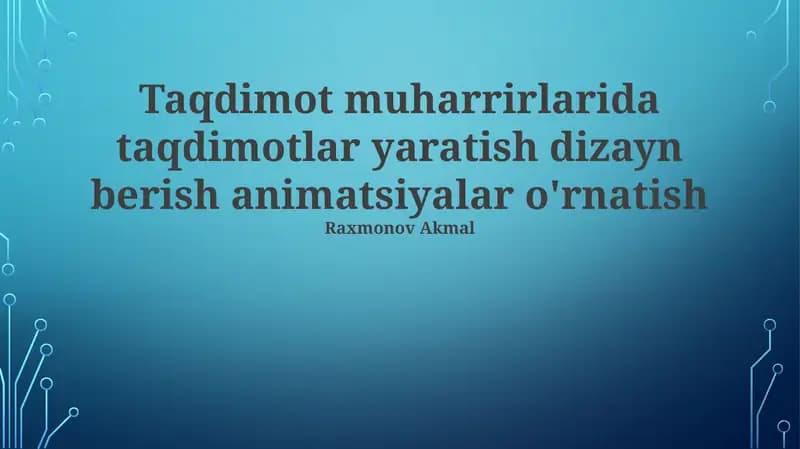 Taqdimot yaratish