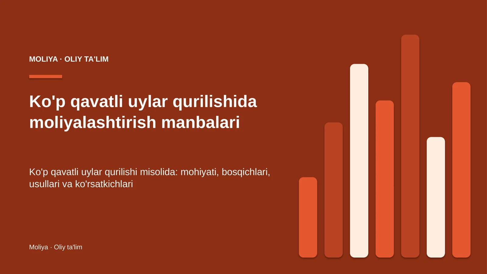 Ko'p qavatli uylar qurilishida moliyalashtirish manbalari