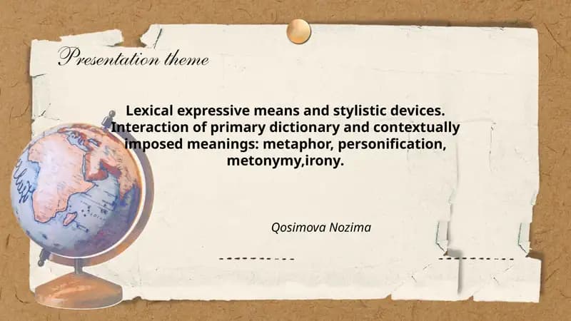Lexical expressive means and stylistic devices