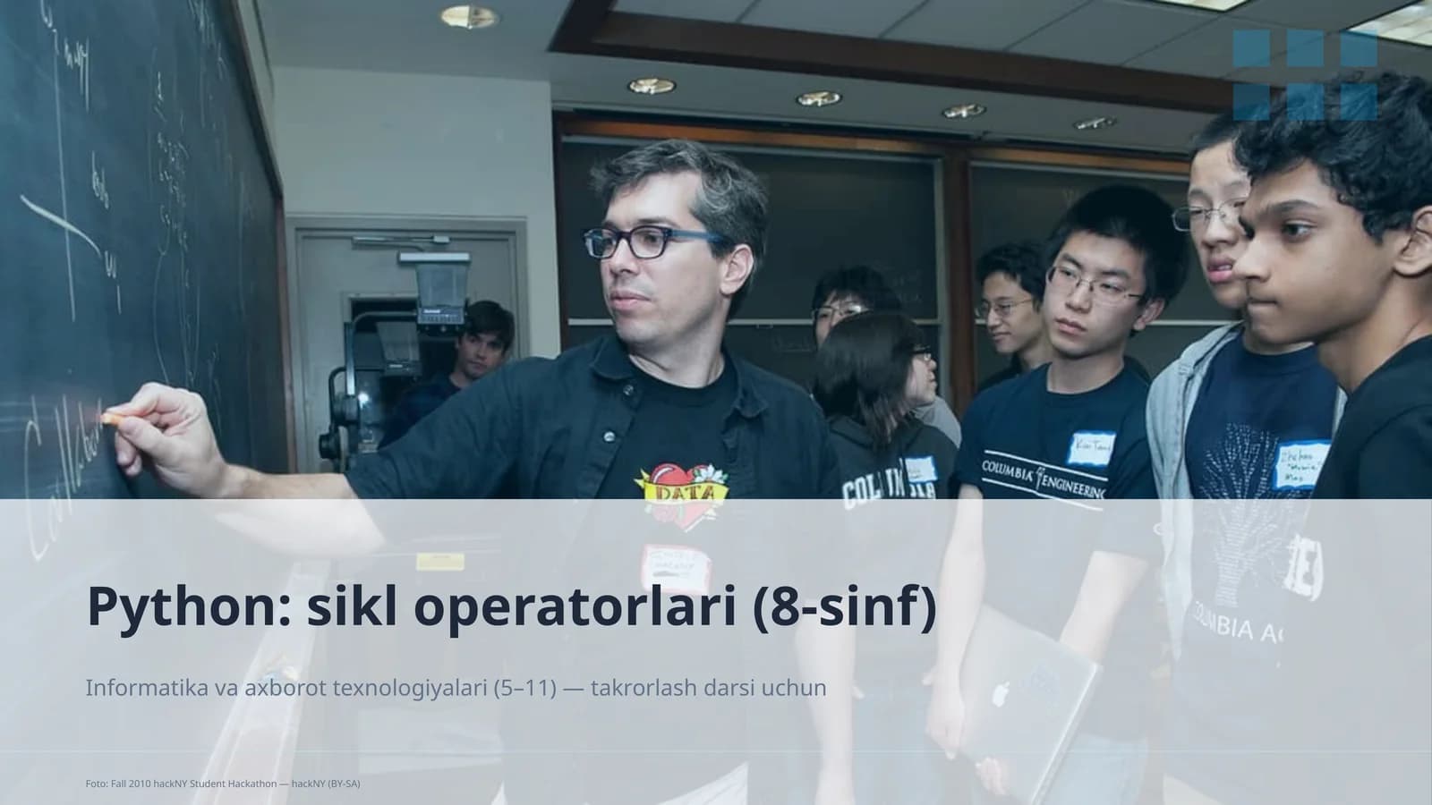 Python: sikl operatorlari (8-sinf)