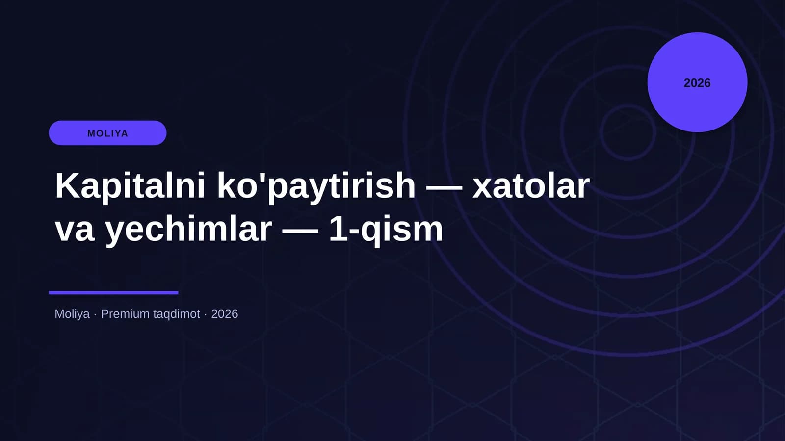 Kapitalni ko'paytirish — xatolar va yechimlar — 1-qism