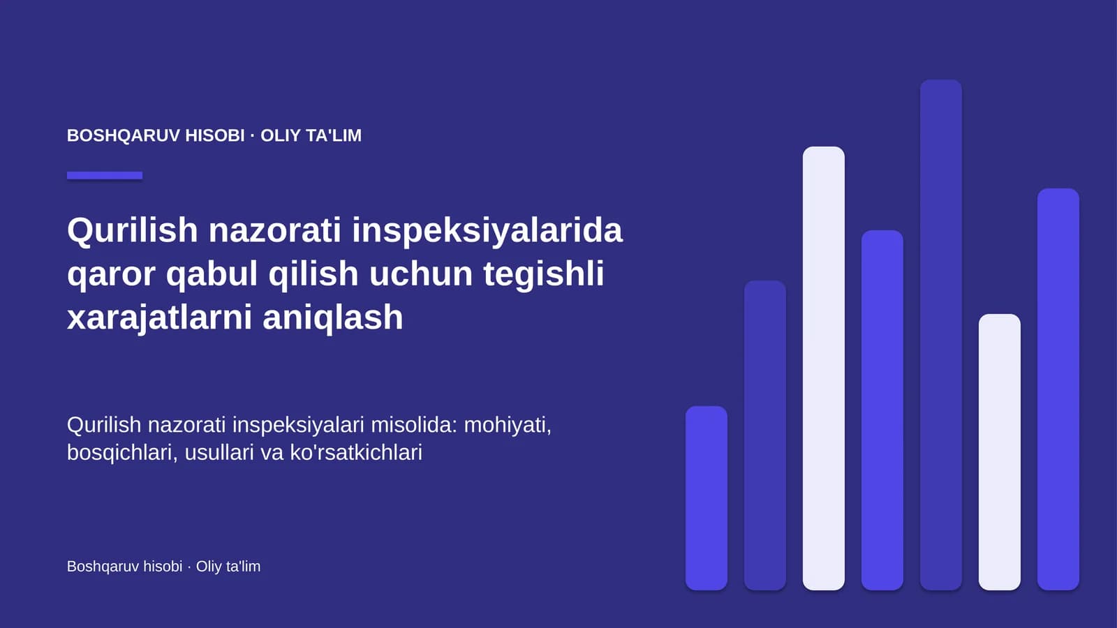 qurilish nazorati inspeksiyalarida qaror qabul qilish uchun tegishli xarajatlarni aniqlash 3283