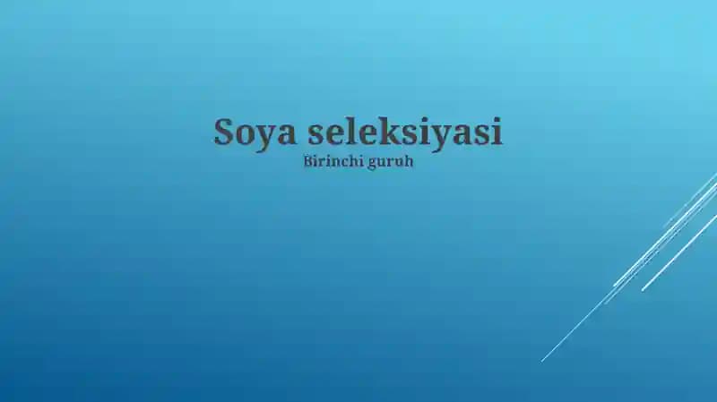 Soya seleksiyasi