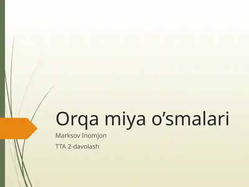 Orqa miya o’smalari