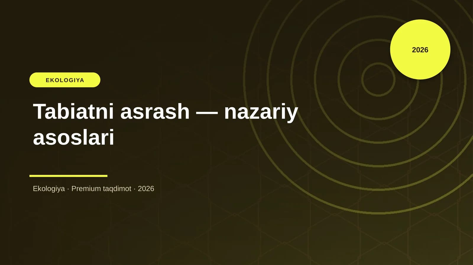 Tabiatni asrash — nazariy asoslari