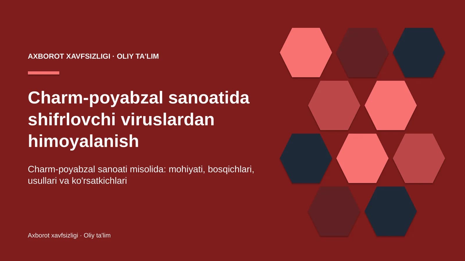 Charm-poyabzal sanoatida shifrlovchi viruslardan himoyalanish