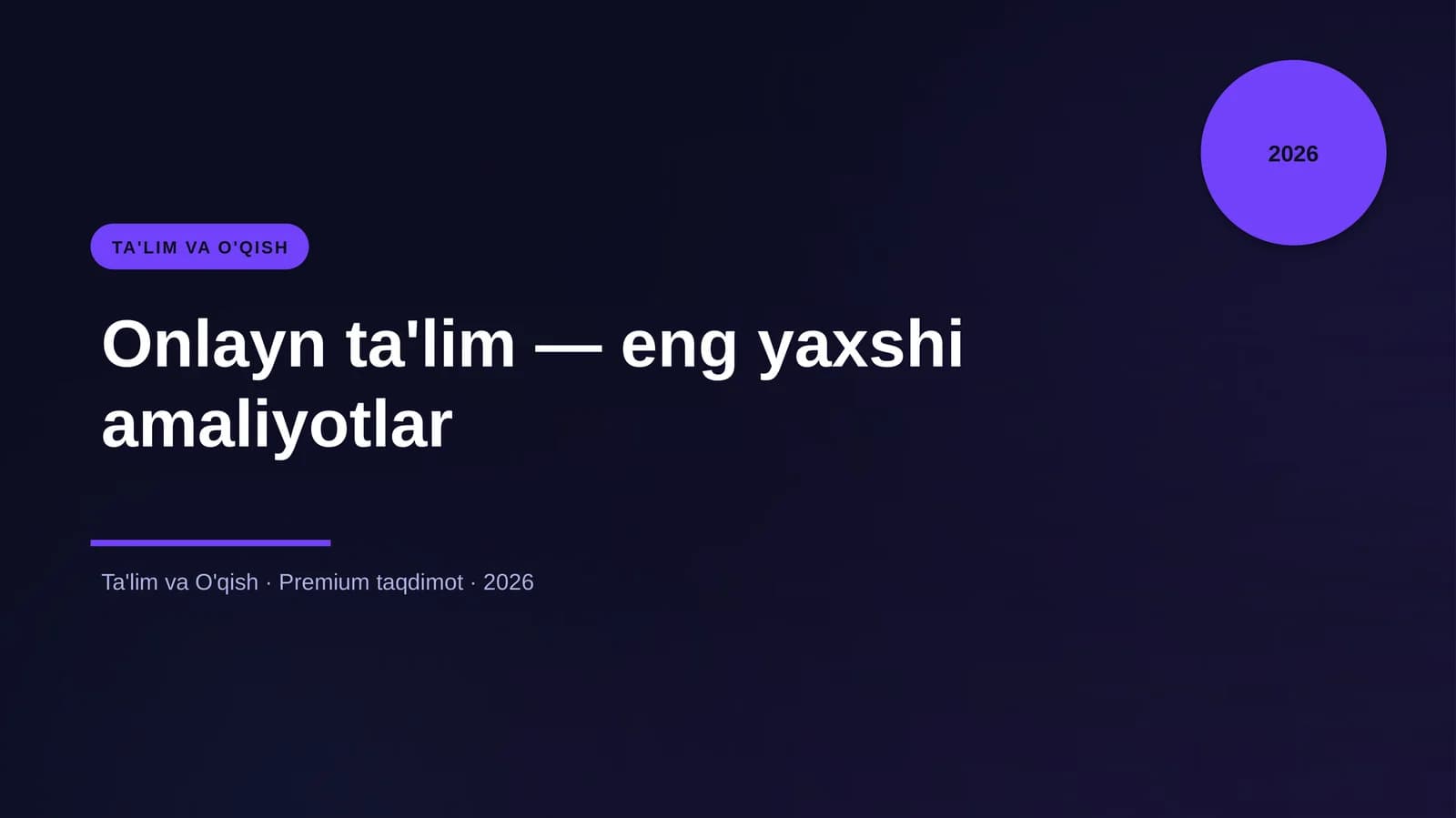 Onlayn ta'lim — eng yaxshi amaliyotlar