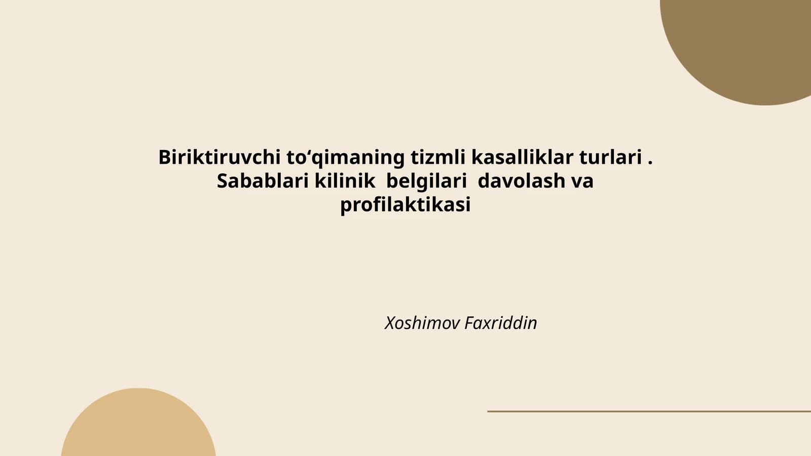 Biriktiruvchi to'qimaning tizmli kasalliklar turlari