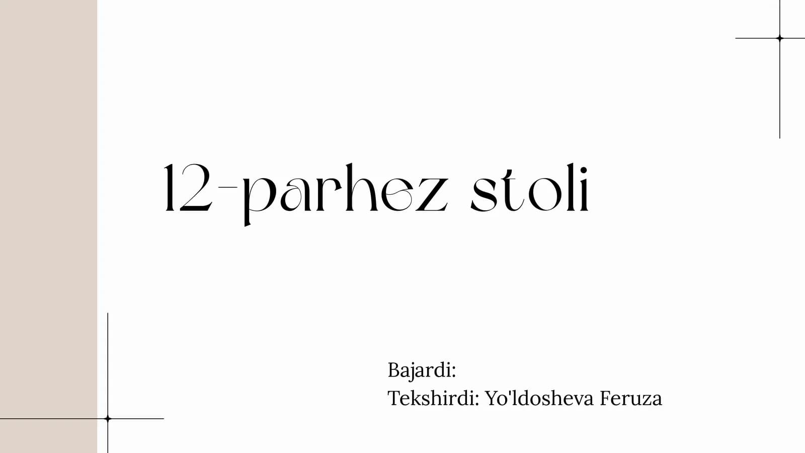 12- parhez stoli